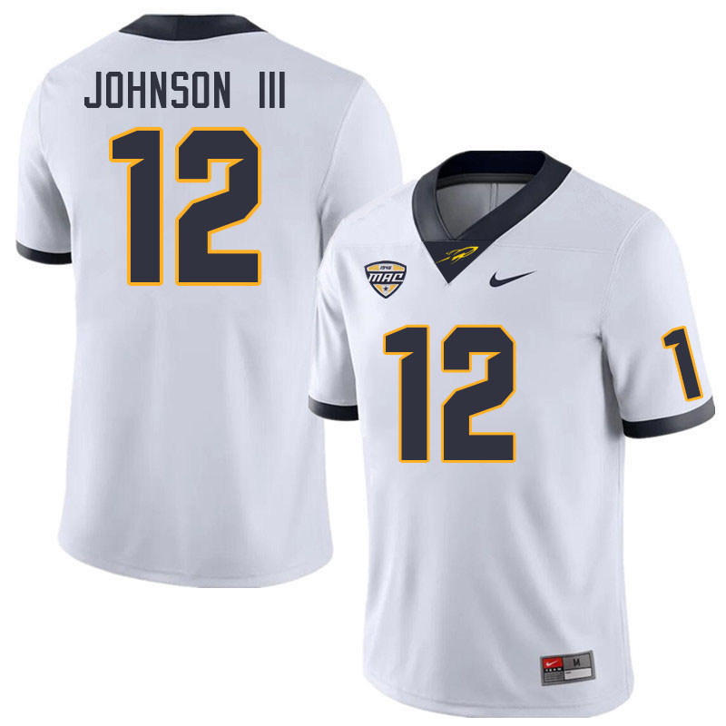 Toledo Rockets #12 RJ Johnson III College Football Jerseys Stitched Sale-White